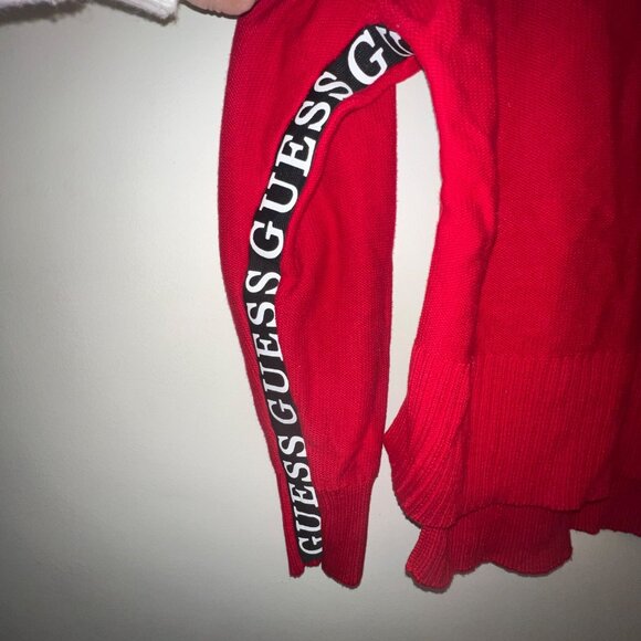 Red Guess Womens V-Neck Pullover Sweater, Medium, Red - Picture 6 of 10